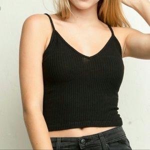 Brandy Melville Black Ribbed Joanne Tank